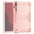 For Samsung Galaxy Tab S10 FE+ Shockproof Silicone Hybrid PC Tablet Case with Holder(Rose Gold) - 2