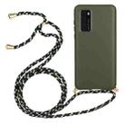 For Huawei P40 Wheat Straw Material + TPU Protective Case with Lanyard(Army Green) - 1