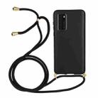 For Huawei P40 Wheat Straw Material + TPU Protective Case with Lanyard(Black) - 1