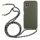 For Huawei P40 Lite Wheat Straw Material + TPU Protective Case with Lanyard(Army Green) - 1