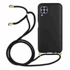 For Huawei P40 Lite Wheat Straw Material + TPU Protective Case with Lanyard(Black) - 1