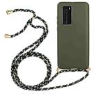 For Huawei P40 Pro Wheat Straw Material + TPU Protective Case with Lanyard(Army Green) - 1
