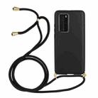 For Huawei P40 Pro Wheat Straw Material + TPU Protective Case with Lanyard(Black) - 1