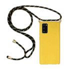 For Samsung Galaxy Note20 Wheat Straw Material + TPU Protective Case with Lanyard(Yellow) - 1