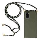 For Samsung Galaxy Note20 Wheat Straw Material + TPU Protective Case with Lanyard(Army Green) - 1