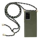For Samsung Galaxy Note20 Ultra Wheat Straw Material + TPU Protective Case with Lanyard(Army Green) - 1