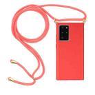 For Samsung Galaxy Note20 Ultra Wheat Straw Material + TPU Protective Case with Lanyard(Red) - 1