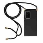 For Samsung Galaxy Note20 Ultra Wheat Straw Material + TPU Protective Case with Lanyard(Black) - 1