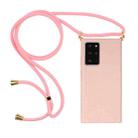 For Samsung Galaxy Note20 Ultra Wheat Straw Material + TPU Protective Case with Lanyard(Pink) - 1