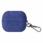 For Samsung Galaxy Buds3 / Buds3 Pro Turned Fur Leather Earphone Case with Hook(Blue) - 1