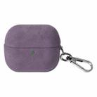 For Samsung Galaxy Buds3 / Buds3 Pro Turned Fur Leather Earphone Case with Hook(Purple) - 1