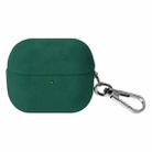 For Samsung Galaxy Buds3 / Buds3 Pro Turned Fur Leather Earphone Case with Hook(Green) - 1