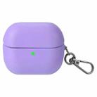 For Samsung Galaxy Buds3 / Buds3 Pro Oily Skin Leather Texture Earphone Case with Hook(Purple) - 1