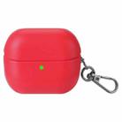 For Samsung Galaxy Buds3 / Buds3 Pro Oily Skin Leather Texture Earphone Case with Hook(Red) - 1