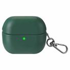 For Samsung Galaxy Buds3 / Buds3 Pro Oily Skin Leather Texture Earphone Case with Hook(Dark Green) - 1