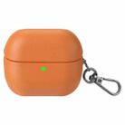 For Samsung Galaxy Buds3 / Buds3 Pro Oily Skin Leather Texture Earphone Case with Hook(Brown) - 1