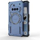 For Nothing Phone 3a Butterfly Armor MagSafe Magnetic Ring Shockproof Phone Case(Blue) - 1