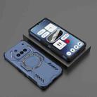 For Nothing Phone 3a Butterfly Armor MagSafe Magnetic Ring Shockproof Phone Case(Blue) - 2
