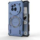 For Nothing Phone 3a Pro Butterfly Armor MagSafe Magnetic Ring Shockproof Phone Case(Blue) - 1