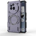 For Nothing Phone 3a Pro Butterfly Armor MagSafe Magnetic Ring Shockproof Phone Case(Purple) - 1