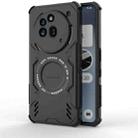 For Nothing Phone 3a Pro Butterfly Armor MagSafe Magnetic Ring Shockproof Phone Case(Black) - 1