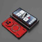 For Nothing Phone 3a Pro Butterfly Armor MagSafe Magnetic Ring Shockproof Phone Case(Red) - 2