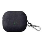 For Samsung Galaxy Buds3 / Buds3 Pro Fine Cloth Earphone Case with Hook(Black) - 1