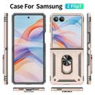 For Samsung Galaxy Z Flip7 5G Shockproof TPU + PC Phone Case with Holder(Gold) - 2