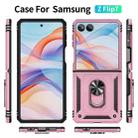 For Samsung Galaxy Z Flip7 5G Shockproof TPU + PC Phone Case with Holder(Pink) - 2