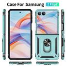 For Samsung Galaxy Z Flip7 5G Shockproof TPU + PC Phone Case with Holder(Dark Green) - 2