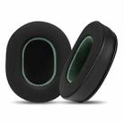 2pcs Ice Silk Cloth Replacement Earpads For Audio Technica ATH-MSR7 / M50X / M40(Black Green) - 1