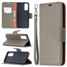 For Samsung Galaxy S20 FE 5G / S20 Lite Litchi Texture Pure Color Horizontal Flip PU Leather Case with Holder & Card Slots & Wallet & Lanyard(Grey) - 1