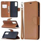 For Samsung Galaxy S20 FE 5G / S20 Lite Litchi Texture Pure Color Horizontal Flip PU Leather Case with Holder & Card Slots & Wallet & Lanyard(Brown) - 1