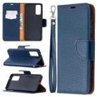 For Samsung Galaxy S20 FE 5G / S20 Lite Litchi Texture Pure Color Horizontal Flip PU Leather Case with Holder & Card Slots & Wallet & Lanyard(Dark Blue) - 1