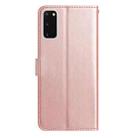 For Samsung Galaxy S20 5G Rose Flower Embossing Pattern Leather Phone Case(Rose Gold) - 3