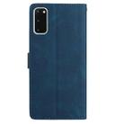 For Samsung Galaxy S20 5G Rose Flower Embossing Pattern Leather Phone Case(Dark Blue) - 3