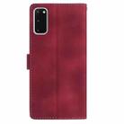 For Samsung Galaxy S20 5G Rose Flower Embossing Pattern Leather Phone Case(Red) - 3