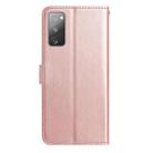 For Samsung Galaxy S20 FE 5G Rose Flower Embossing Pattern Leather Phone Case(Rose Gold) - 3