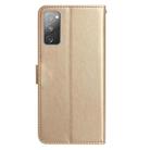 For Samsung Galaxy S20 FE 5G Rose Flower Embossing Pattern Leather Phone Case(Gold) - 2