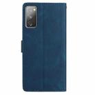 For Samsung Galaxy S20 FE 5G Rose Flower Embossing Pattern Leather Phone Case(Dark Blue) - 3
