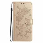 For Samsung Galaxy S20 Ultra 5G Rose Flower Embossing Pattern Leather Phone Case(Gold) - 3