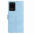 For Samsung Galaxy S20 Ultra 5G Rose Flower Embossing Pattern Leather Phone Case(Sky Blue) - 3