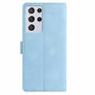 For Samsung Galaxy S21 Ultra 5G Rose Flower Embossing Pattern Leather Phone Case(Sky Blue) - 3