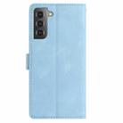 For Samsung Galaxy S22 5G Rose Flower Embossing Pattern Leather Phone Case(Sky Blue) - 3