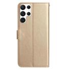 For Samsung Galaxy S22 Ultra 5G Rose Flower Embossing Pattern Leather Phone Case(Gold) - 2