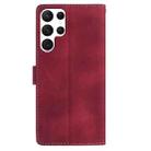 For Samsung Galaxy S22 Ultra 5G Rose Flower Embossing Pattern Leather Phone Case(Red) - 3