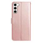 For Samsung Galaxy S23+ 5G Rose Flower Embossing Pattern Leather Phone Case(Rose Gold) - 3