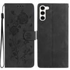 For Samsung Galaxy S23+ 5G Rose Flower Embossing Pattern Leather Phone Case(Black) - 1