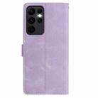 For Samsung Galaxy S23 Ultra 5G Rose Flower Embossing Pattern Leather Phone Case(Light Purple) - 3
