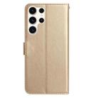 For Samsung Galaxy S25 Ultra 5G Rose Flower Embossing Pattern Leather Phone Case(Gold) - 2